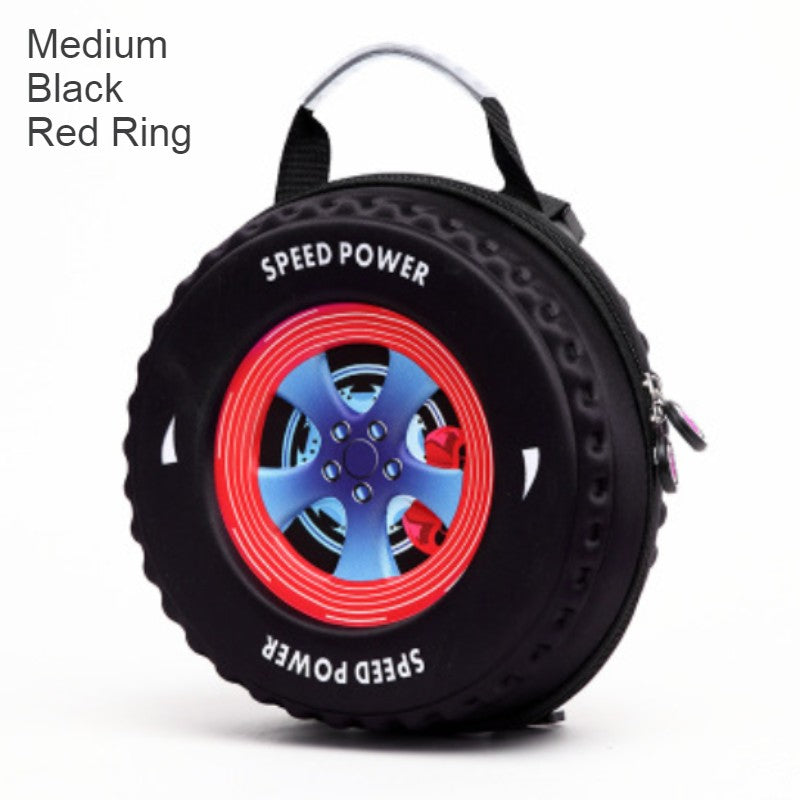 Lisslune | Cool 3D Racing Car Tire Backpack, for Preschool & Kindergarten, Boys & Girls