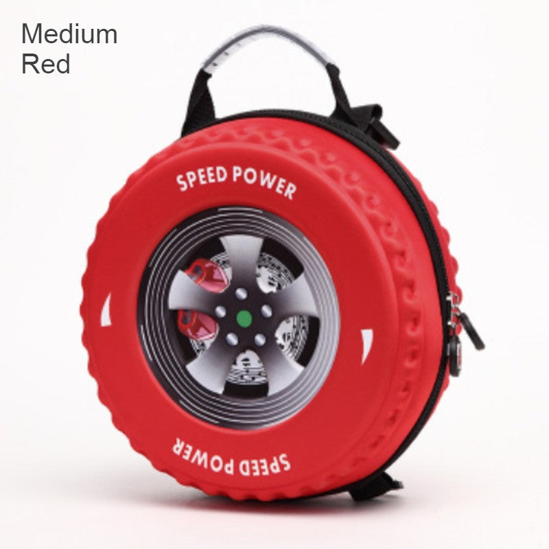 Lisslune | Cool 3D Racing Car Tire Backpack, for Preschool & Kindergarten, Boys & Girls