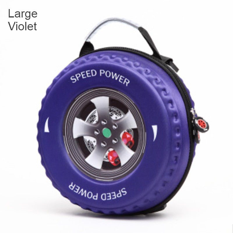 Lisslune | Cool 3D Racing Car Tire Backpack, for Preschool & Kindergarten, Boys & Girls