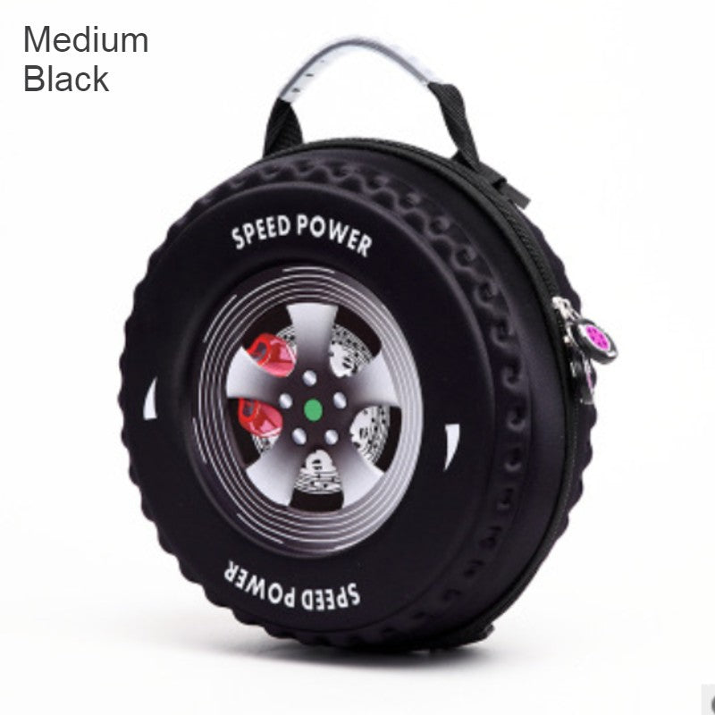 Lisslune | Cool 3D Racing Car Tire Backpack, for Preschool & Kindergarten, Boys & Girls