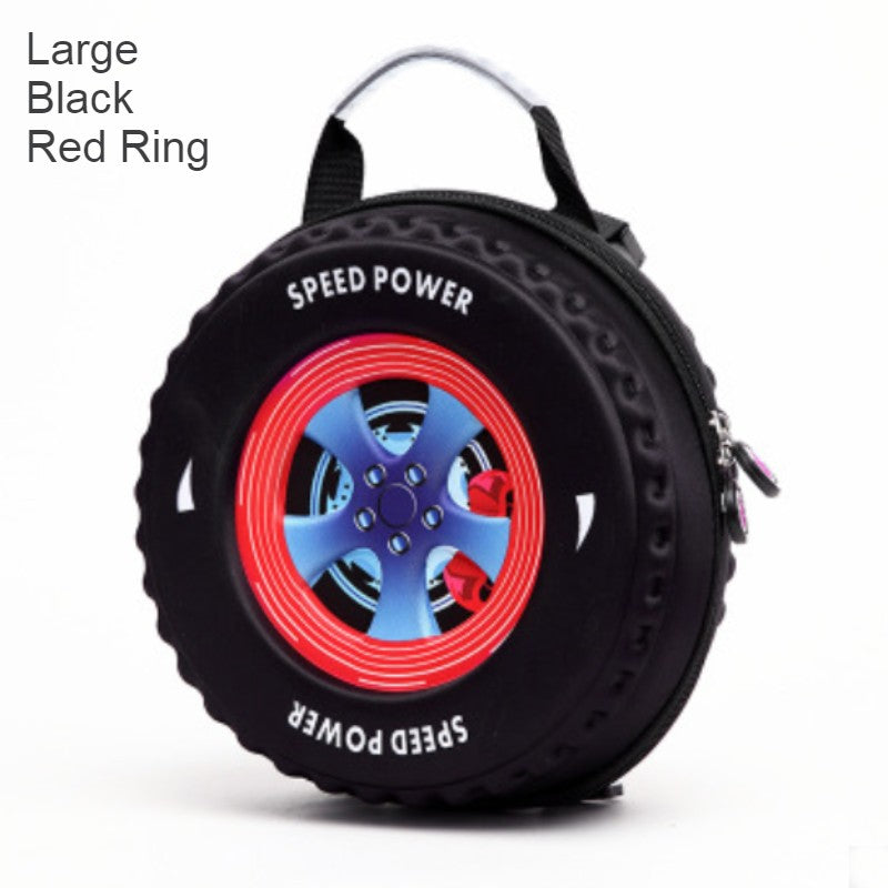 Lisslune | Cool 3D Racing Car Tire Backpack, for Preschool & Kindergarten, Boys & Girls