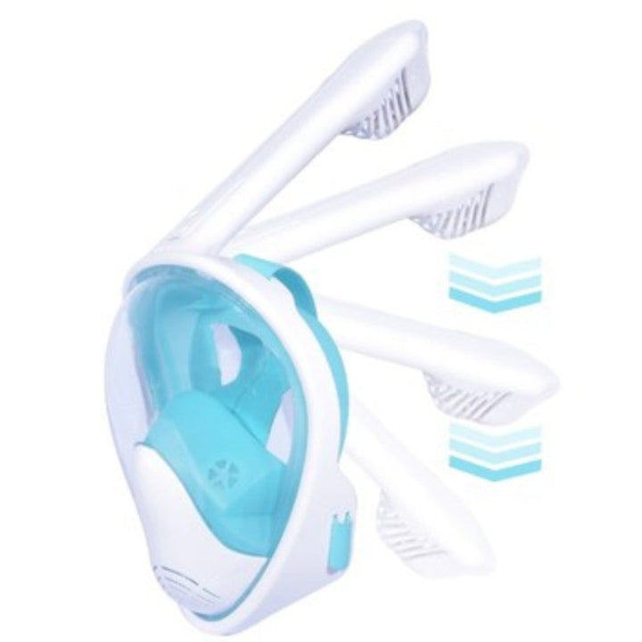 Lisslune | Foldable Full Face Snorkel Mask, with 180 Degree Panoramic Viewing, Anti-Fog & Anti-Leak Design, for Kids and Adults (1 pc)