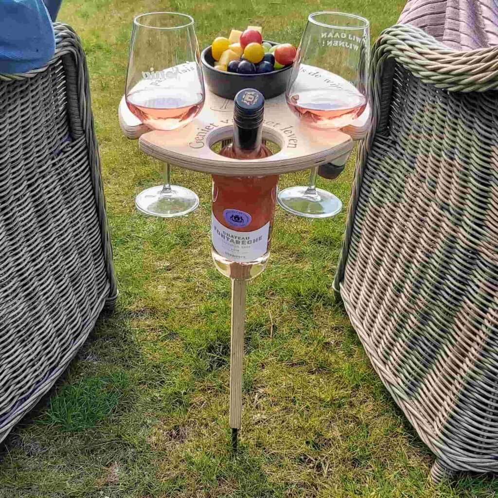 Lisslune | Terraliv Outdoor Drink Holder – Portable Picnic Table for Bottles and Glasses