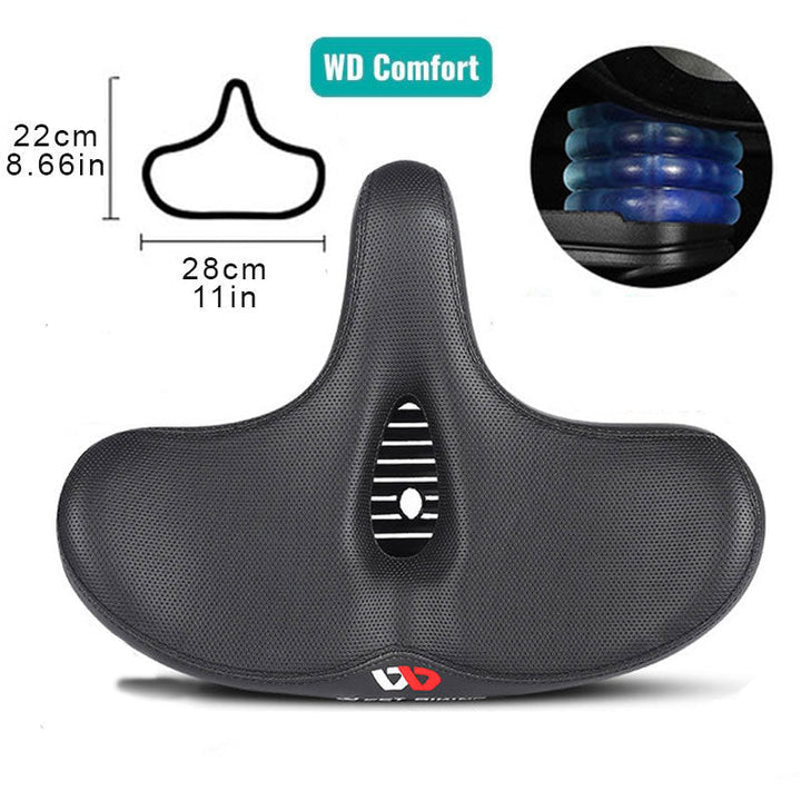 Lisslune | RideEase - Extra Wide & Breathable Comfortable Bike Saddle, Ergonomic Bicycle Seat