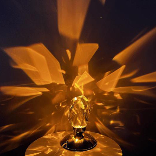 Lisslune | LuxorLite Diamond Crystal LED Table Lamp | Luxurious Mood Light | 3 or 16 Color Change | Wireless Night Light