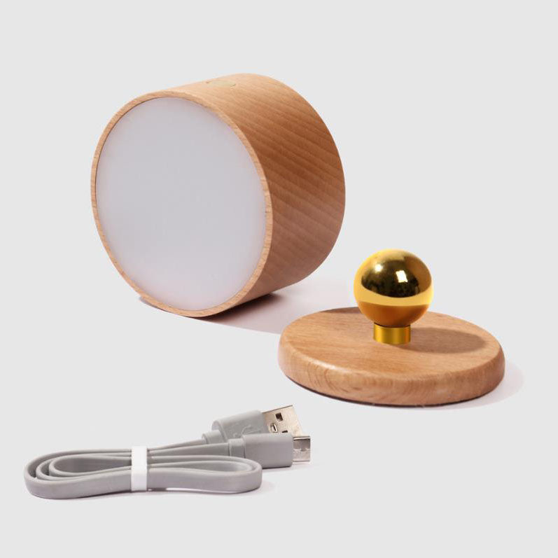 Lisslune | Simple wood USB rechargeable touch magnet LED night light wall sconce lamp