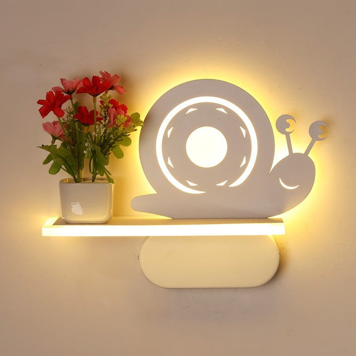 Skørter | Acrylic Wall Spotlight with Shelf Living Room Restaurant Modern Stylish Wall Lamp in White