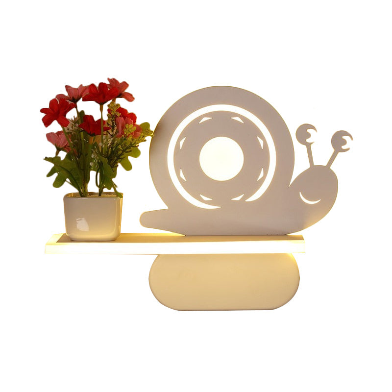 Skørter | Acrylic Wall Spotlight with Shelf Living Room Restaurant Modern Stylish Wall Lamp in White