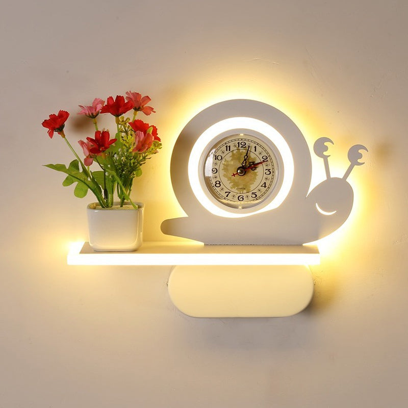 Skørter | Acrylic Wall Spotlight with Shelf Living Room Restaurant Modern Stylish Wall Lamp in White