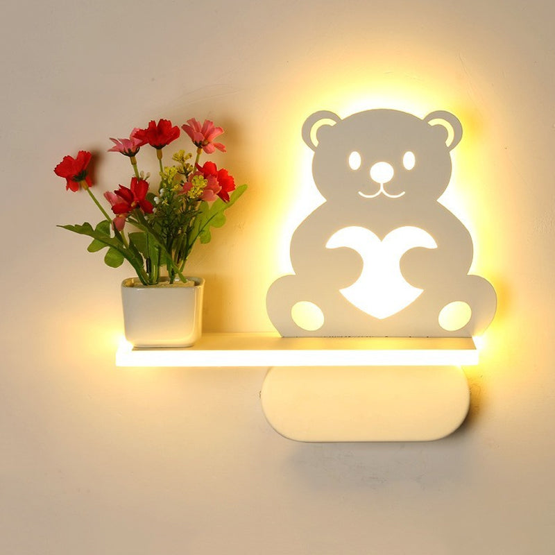 Skørter | Acrylic Wall Spotlight with Shelf Living Room Restaurant Modern Stylish Wall Lamp in White