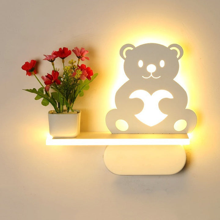 Skørter | Acrylic Wall Spotlight with Shelf Living Room Restaurant Modern Stylish Wall Lamp in White