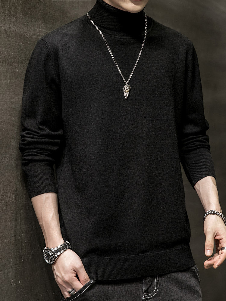 Men's fashionable turtleneck sweater made of soft material Lisslune