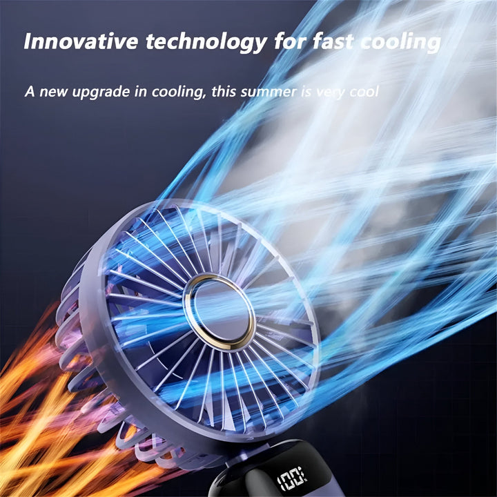 Lisslune | Rechargeable Handheld Mini Fan | 5-Speed, 90-Degree Adjustable & Quiet for Office, Home & Outdoor Use