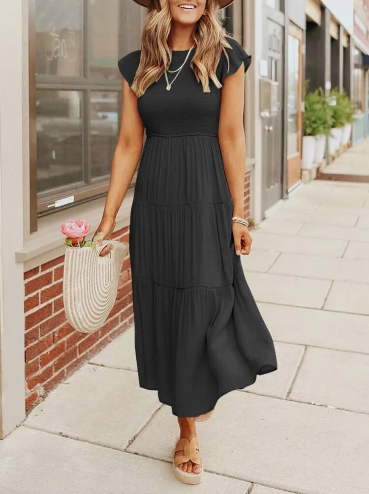 Lisslune | Summer dress ruffle details pockets