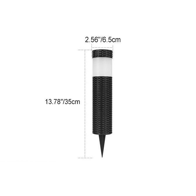 Lisslune | Outdoor Solar Rattan Cylindrical LED Garden Lawn In-ground Landscape Light