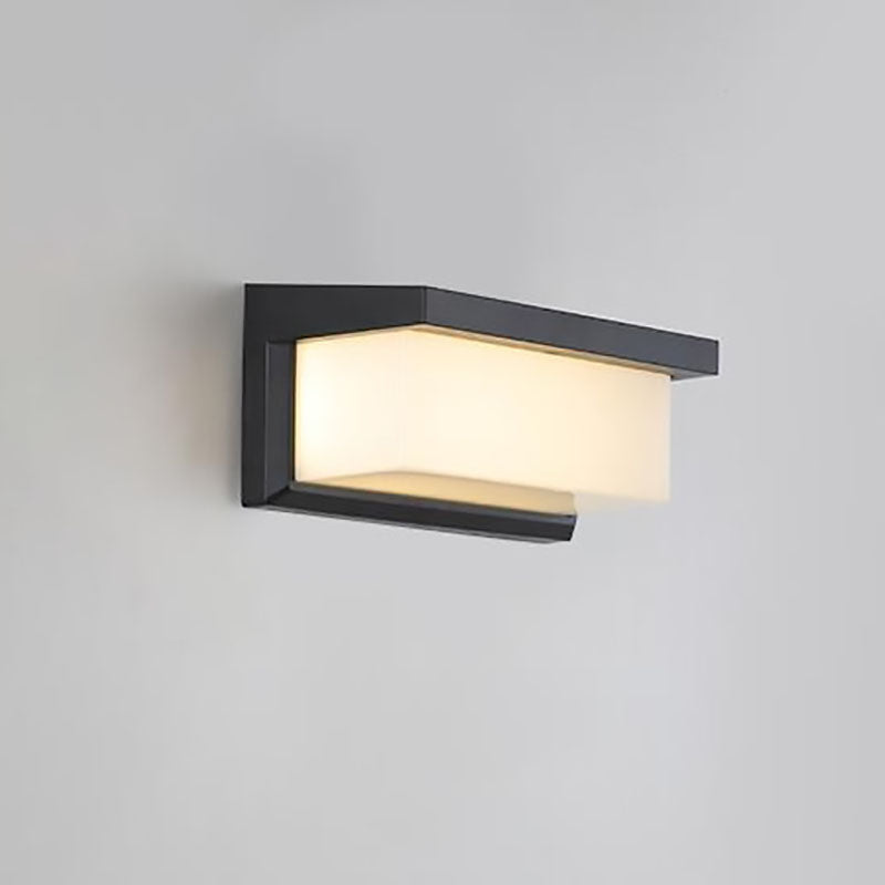 Lisslune | Modern Minimalist Solar Rectangle PC LED Outdoor Wall Light Lamp For Outdoor Patio