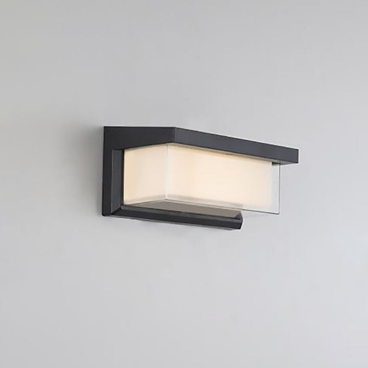 Lisslune | Modern Minimalist Solar Rectangle PC LED Outdoor Wall Light Lamp For Outdoor Patio