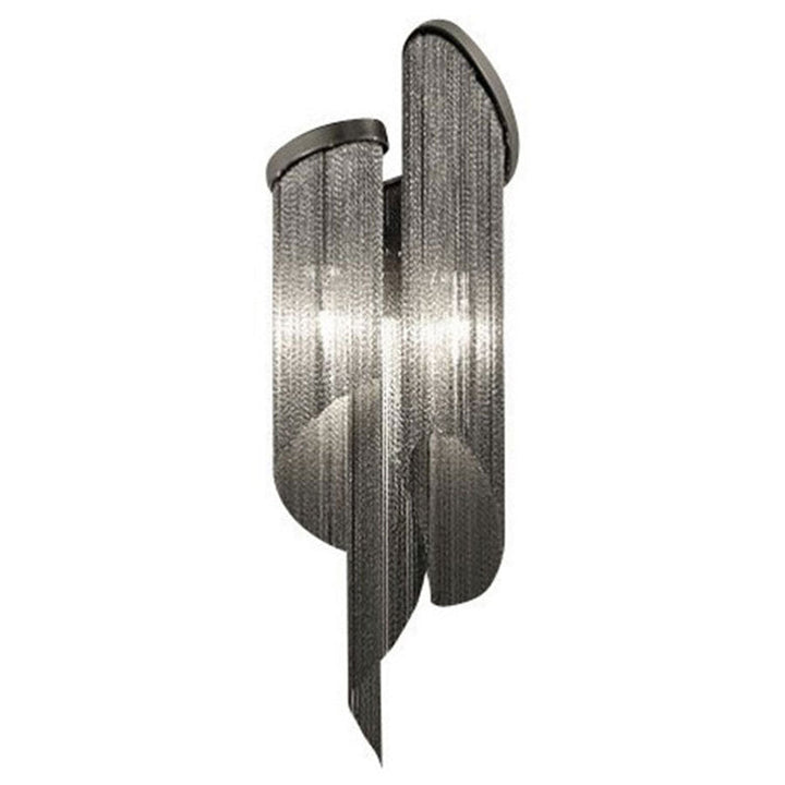 Lisslune | 2 Heads Living Room Wall Lamp Simple Black Wall Lighting Ideas with Tassel Aluminum Shade