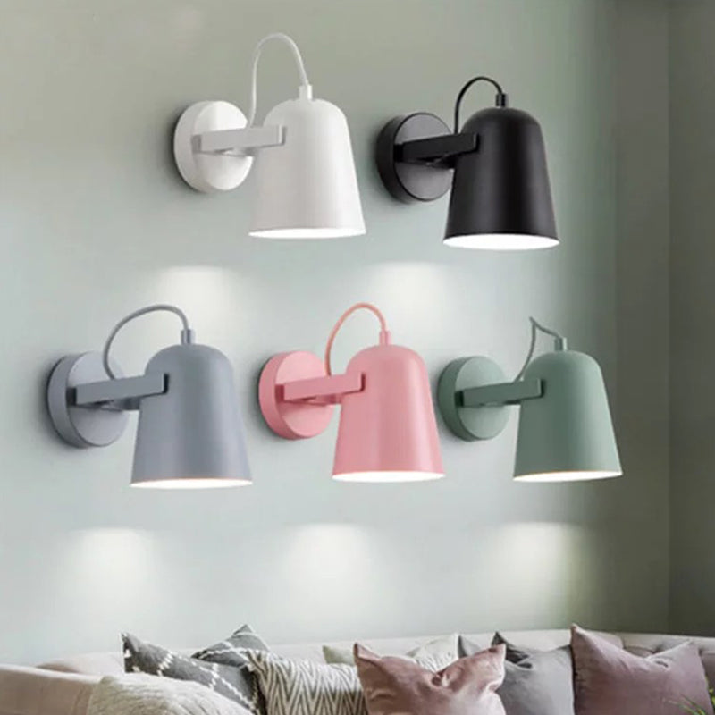 Skørter | Nordic 1-Light Wall Lamp Rotatable Wall Mount Light Fixture with Iron Shade for Living Room