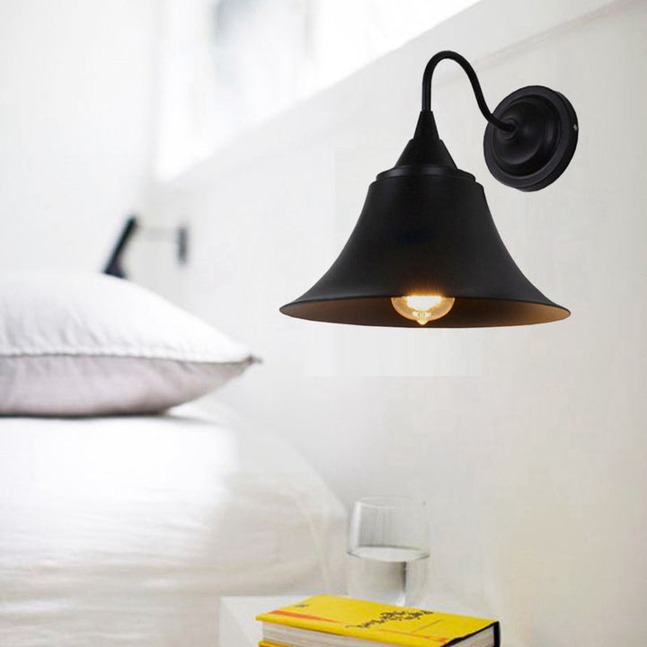 Lisslune | Expansive Metal Wall Lamp Farmhouse 1 Head Dining Room Wall Light with Curved Arm