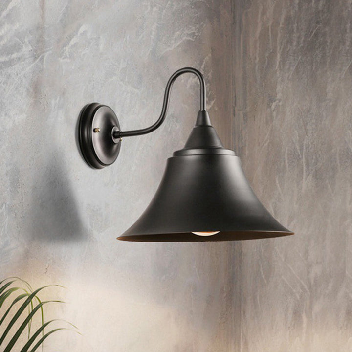 Lisslune | Expansive Metal Wall Lamp Farmhouse 1 Head Dining Room Wall Light with Curved Arm