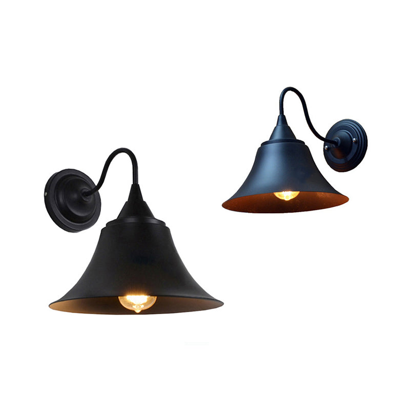 Lisslune | Expansive Metal Wall Lamp Farmhouse 1 Head Dining Room Wall Light with Curved Arm