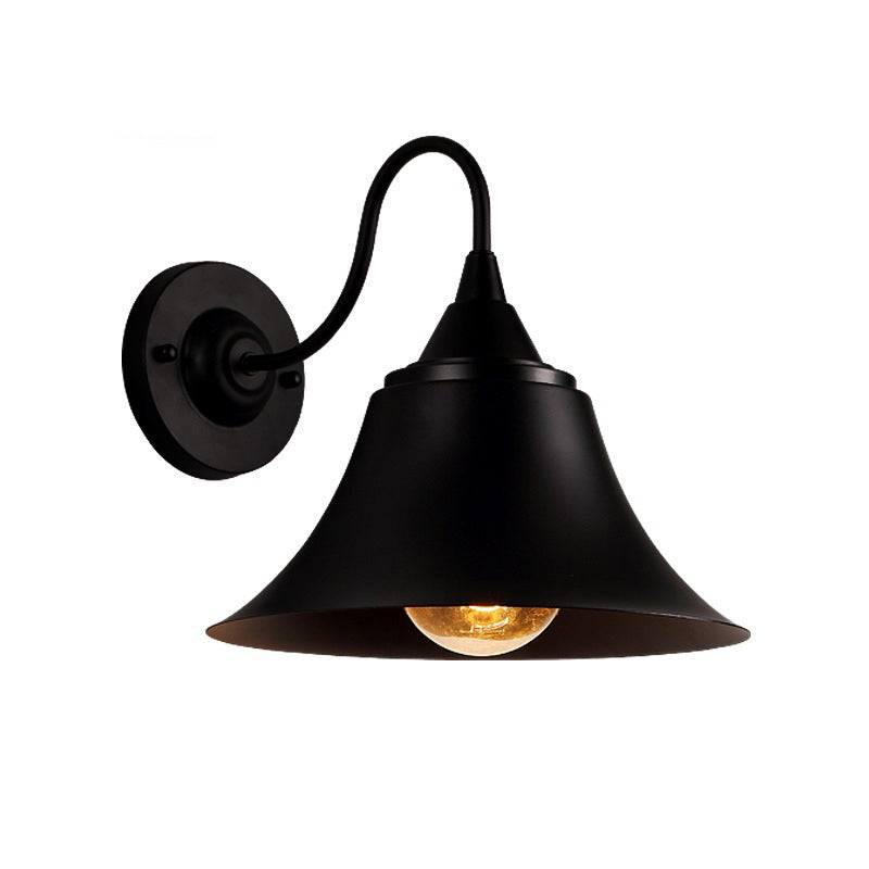 Lisslune | Expansive Metal Wall Lamp Farmhouse 1 Head Dining Room Wall Light with Curved Arm