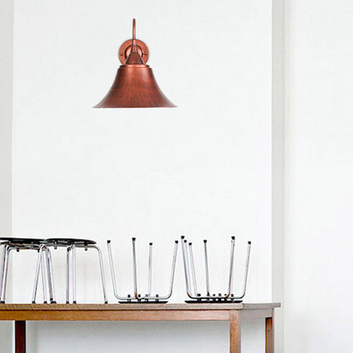 Lisslune | Expansive Metal Wall Lamp Farmhouse 1 Head Dining Room Wall Light with Curved Arm
