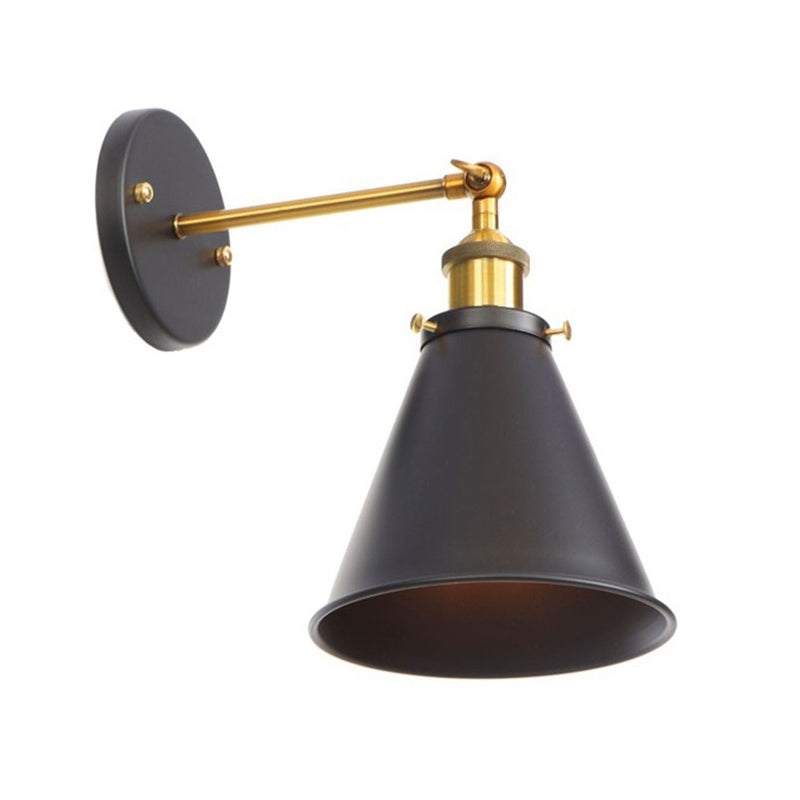 Lisslune | Metal straight arm wall lighting fixture factory 1 bulb dining room wall lamp in black and brass