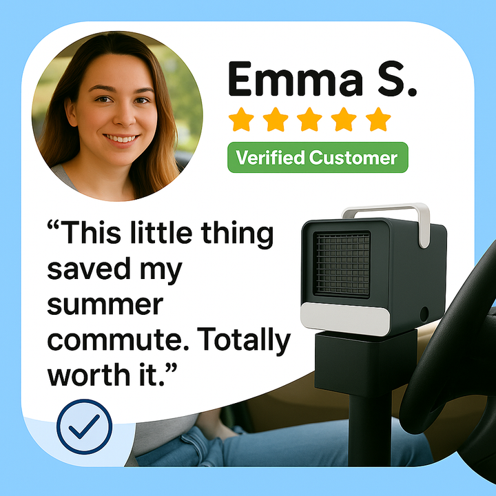 Lisslune | Portable Mini Air Conditioner | Ultra-Portable Car AC System, Quiet 4-Blade Design & Ideal for Home, Office, and Travel Use