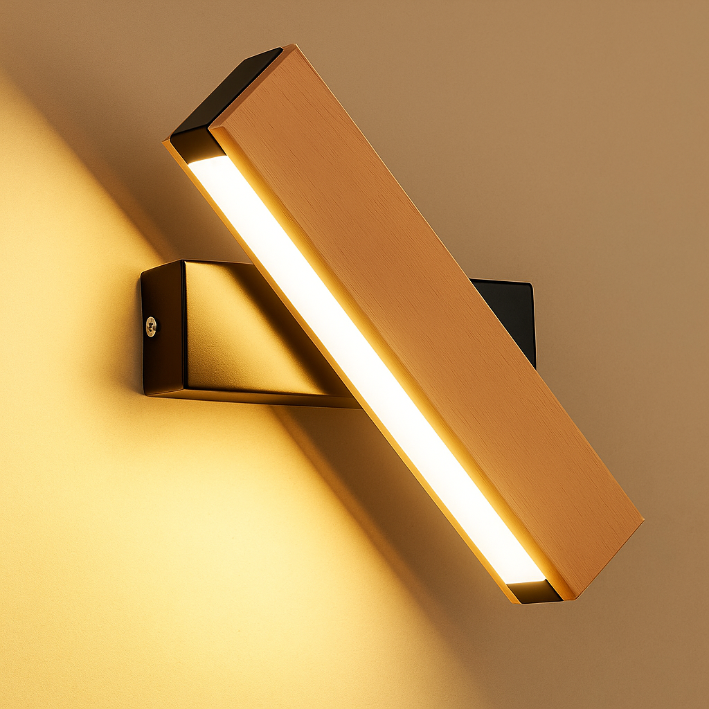 Lisslune | Minimalist Wooden LED Wall Lamp with Adjustable Arm