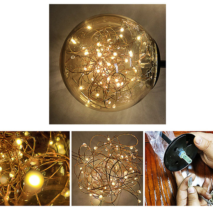 Lisslune | Spherical Bedroom Starry Clear Lighting Ideas Glass LED Contemporary Wall-Mounted Light Fixture