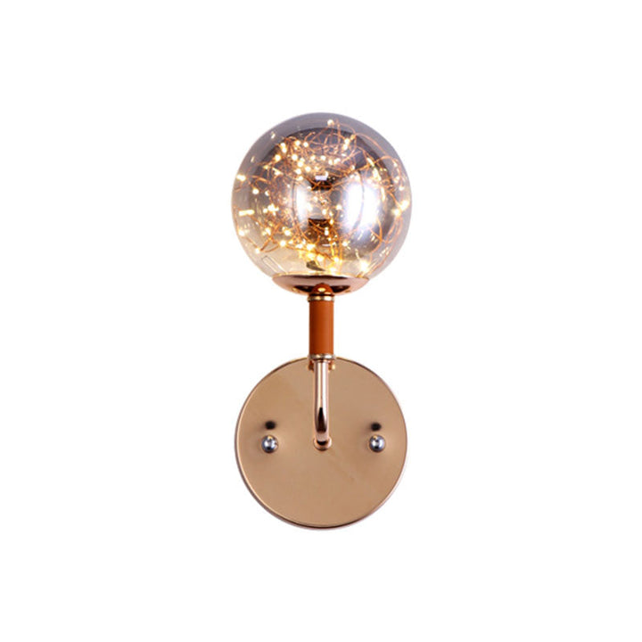 Lisslune | Spherical Bedroom Starry Clear Lighting Ideas Glass LED Contemporary Wall-Mounted Light Fixture