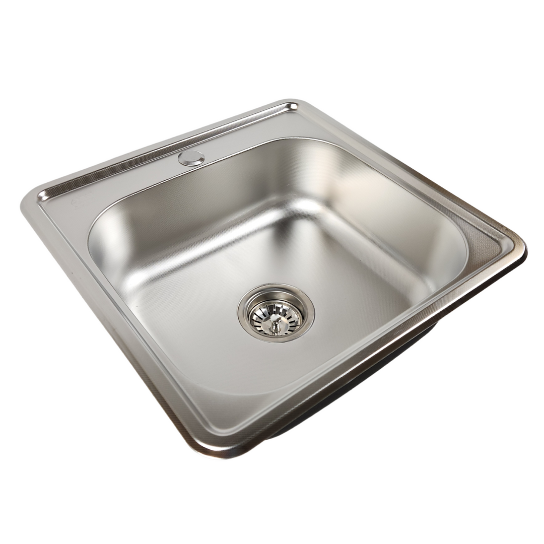 Lisslune | Single Basin Kitchen Sink Micro Len 48x48 + Trap