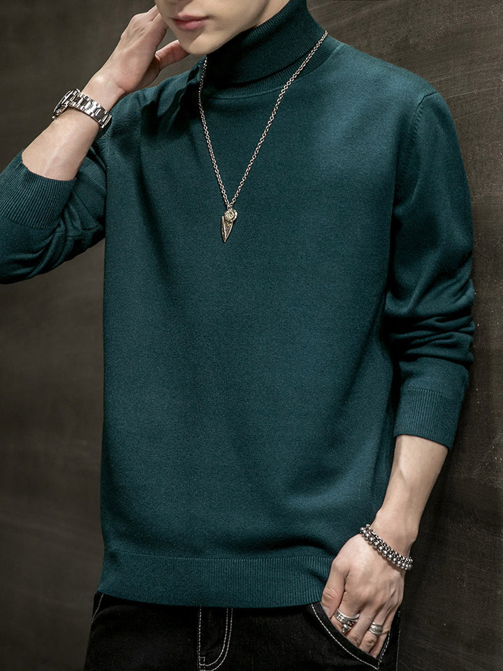 Men's fashionable turtleneck sweater made of soft material Lisslune