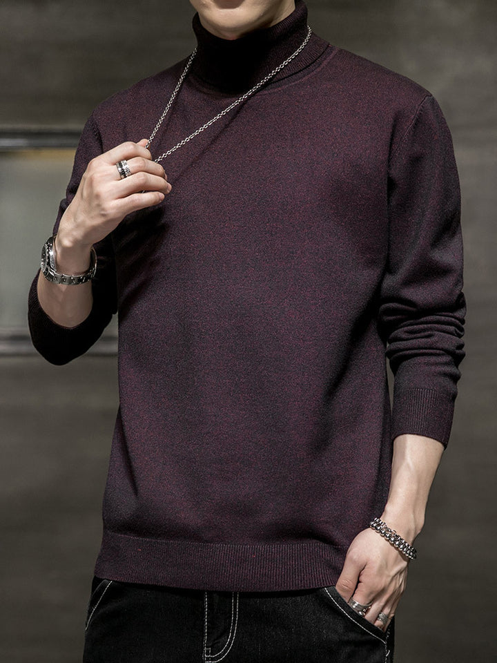 Men's fashionable turtleneck sweater made of soft material Lisslune