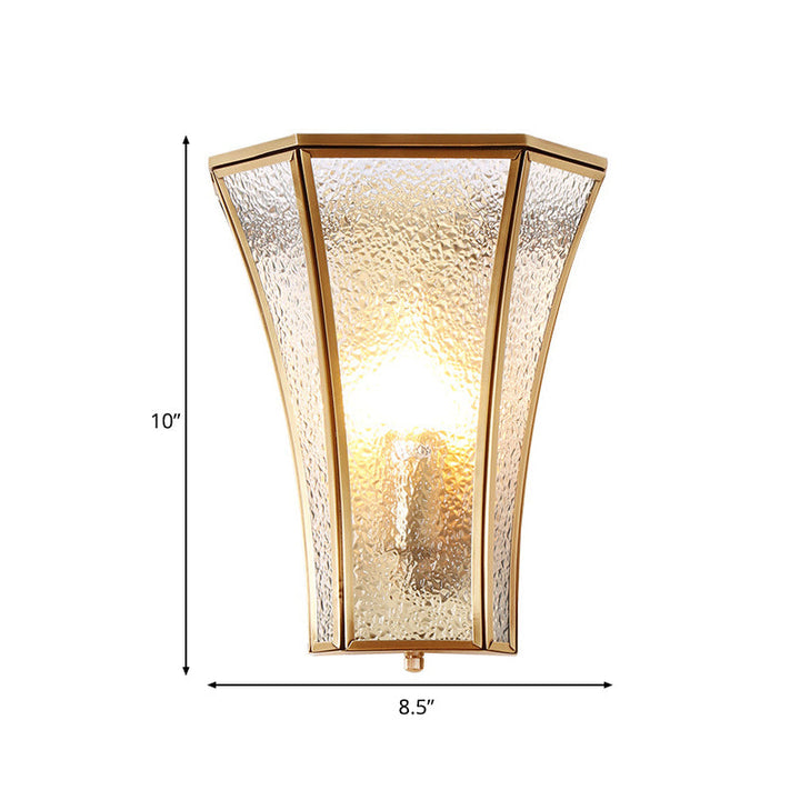 Skørter | Trumpet Wall Light Traditional Textured Glass 1 Head Gold Wall Lamp Light for Living Room