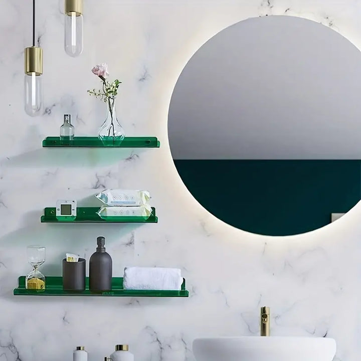 Lisslune | Floating Wall Shelf - Industrial Wall Shelf - Shower Shelf - Shower Board - Blue