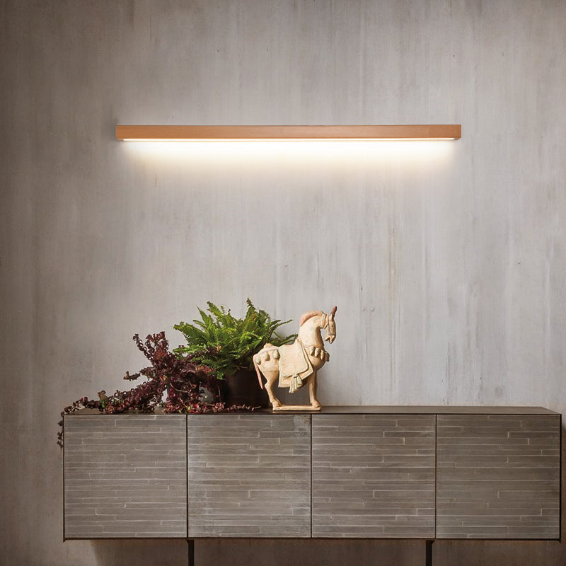 Skørter | contemporary linear wall lamp wooden living room LED wall sconce lighting fixture in beige