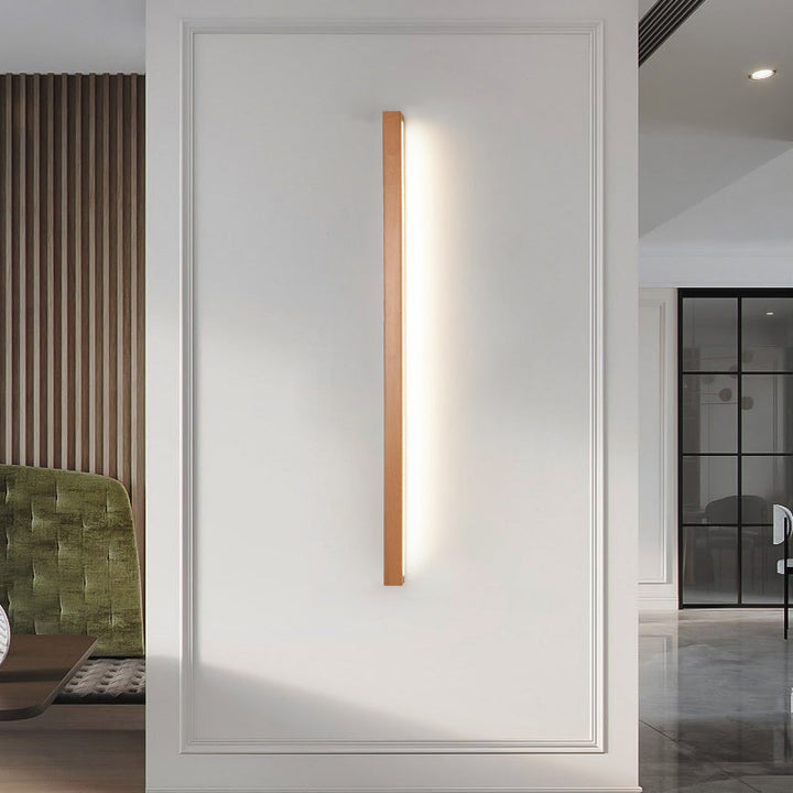 Skørter | contemporary linear wall lamp wooden living room LED wall sconce lighting fixture in beige