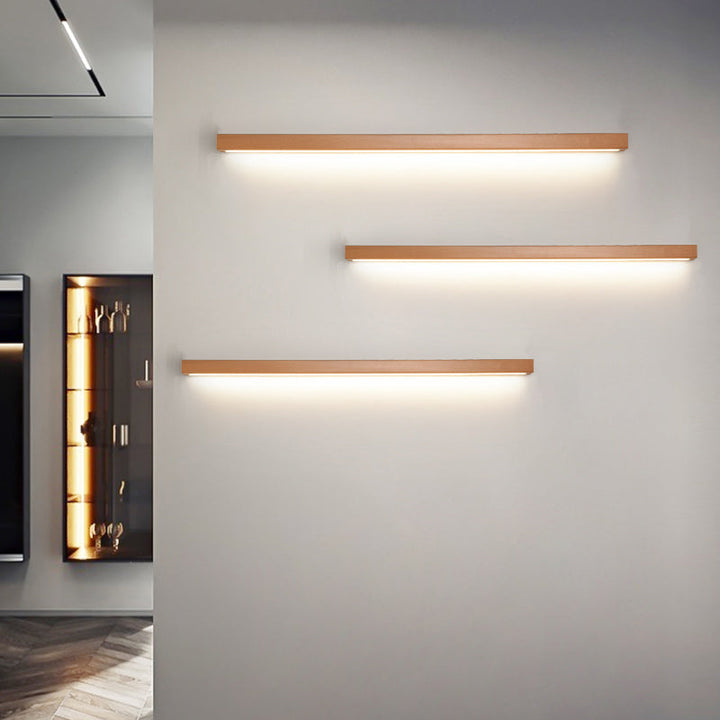 Skørter | contemporary linear wall lamp wooden living room LED wall sconce lighting fixture in beige