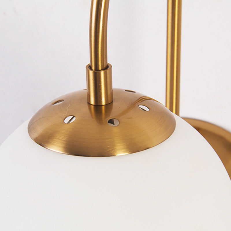 Lisslune | Nordic 1-head wall lamp gold ball wall light with frosted glass shade for the living room