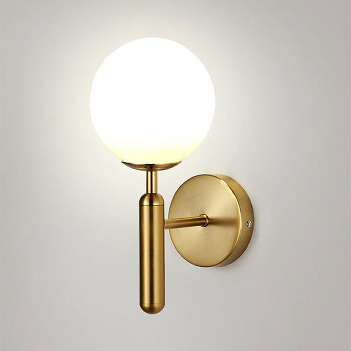 Lisslune | Minimalistic Globe Wall Mount Light Fixture Glass 1-Head Bedroom Wall Lighting Ideas