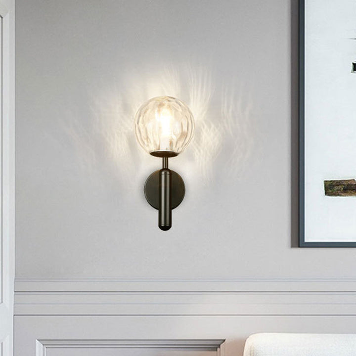 Lisslune | Minimalistic Globe Wall Mount Light Fixture Glass 1-Head Bedroom Wall Lighting Ideas