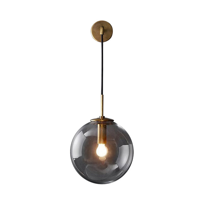 Skørter | 1 Light Bedside Wall Lamp Simple Golden Wall Lighting Ideas with Global Glass Shade