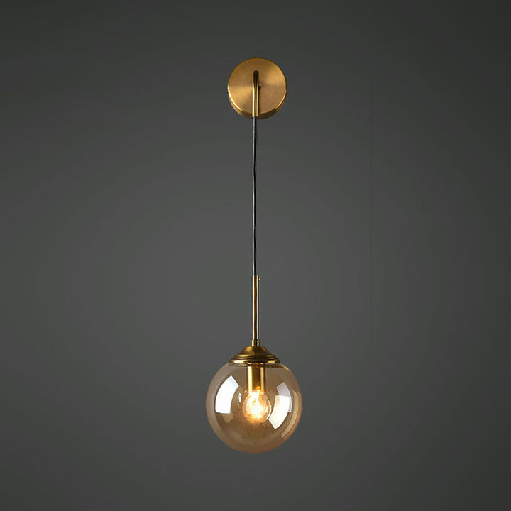 Skørter | Globe Glass Wall Mounted Light Fixture Contemporary 1 Main Gold Wall Light for Bedroom