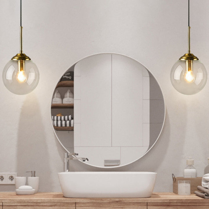 Skørter | Globe Glass Wall Mounted Light Fixture Contemporary 1 Main Gold Wall Light for Bedroom
