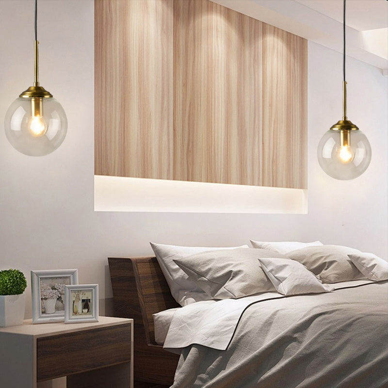Skørter | Globe Glass Wall Mounted Light Fixture Contemporary 1 Main Gold Wall Light for Bedroom