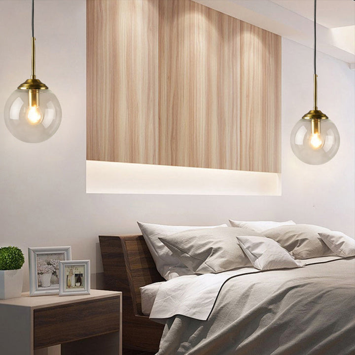 Skørter | Globe Glass Wall Mounted Light Fixture Contemporary 1 Main Gold Wall Light for Bedroom