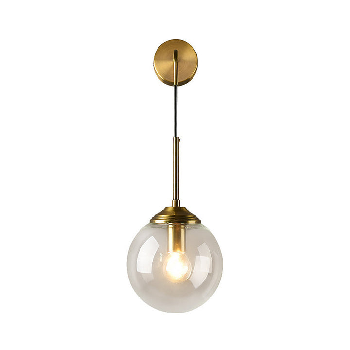 Skørter | Globe Glass Wall Mounted Light Fixture Contemporary 1 Main Gold Wall Light for Bedroom